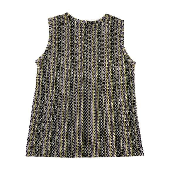 Dressbarn Vintage Y2K Geometric Textured Sleeveless Top Multicolor Striped - Picture 4 of 6